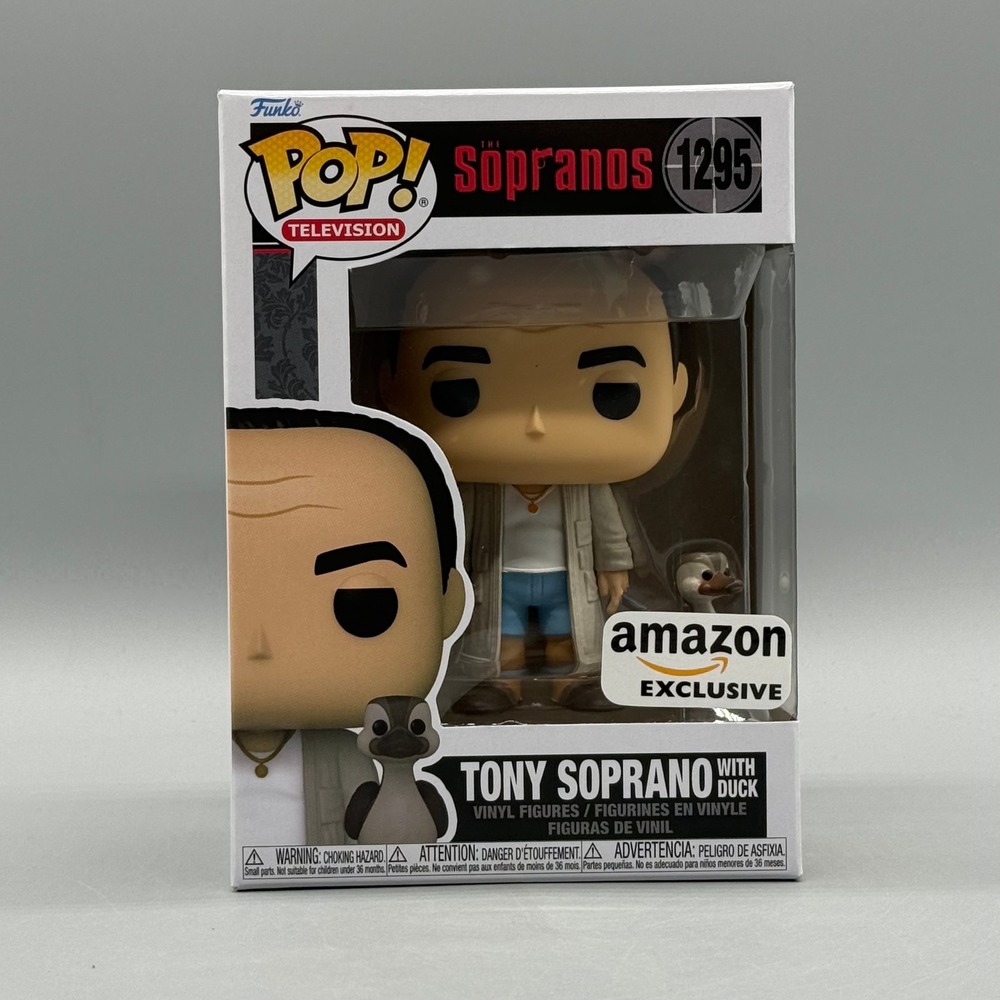 Funko Pop! #1295 Tony Soprano With Duck Amazon Exclusive w/ Protector *Vaulted*